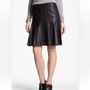 Halogen Size 8 Black 100% Real Leather Skirt